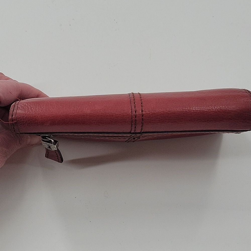 Fossil Red Leather Wallet with Silver Accents - Picture 15 of 16